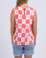 Biarittz Top (Crimson Print)