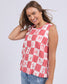 Biarittz Top (Crimson Print)