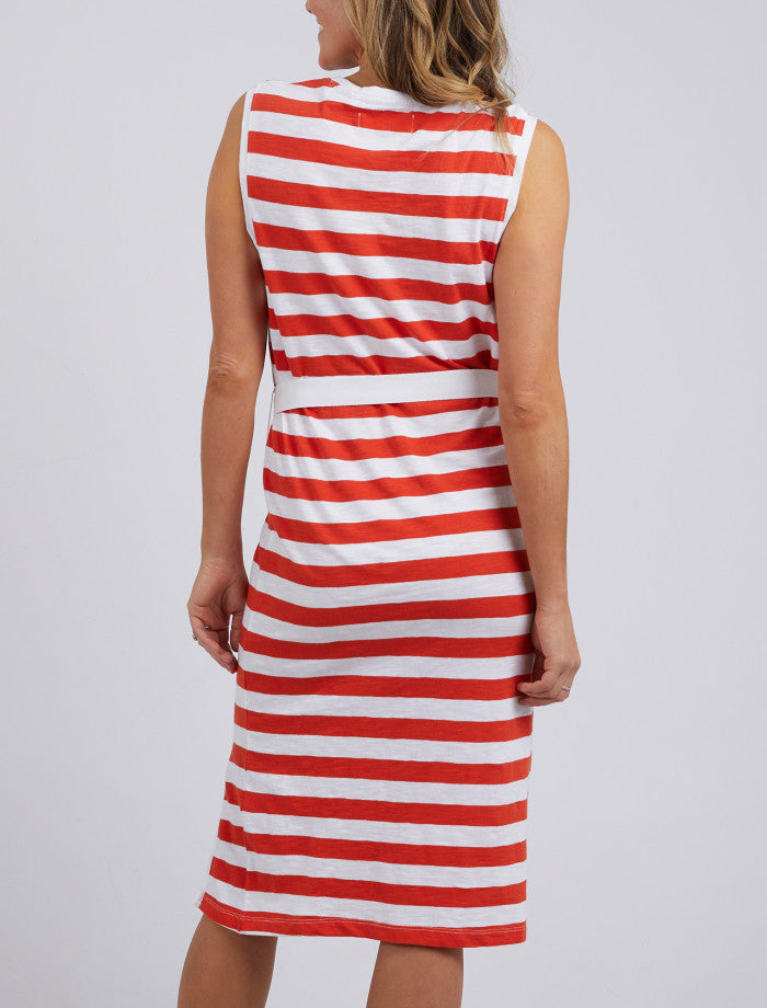 Bondi Dress Stripe (Spicy Orange/White Stripe)