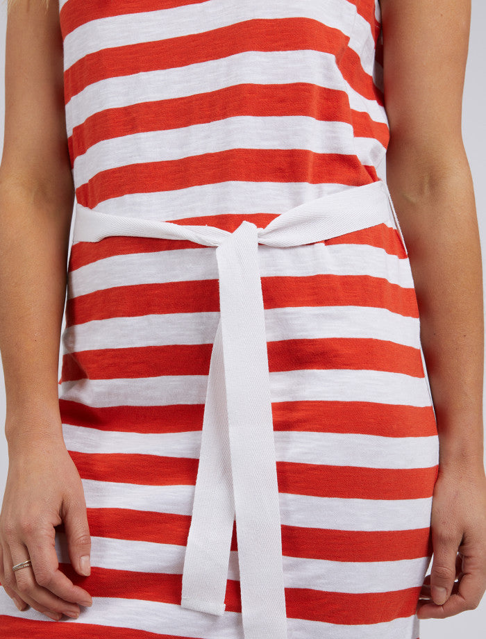 Bondi Dress Stripe (Spicy Orange/White Stripe)