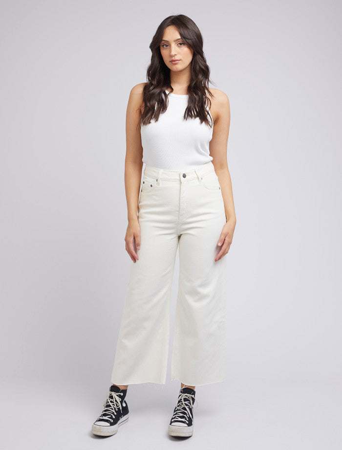 Charlie High Rise Wide Leg Jean (Vintage White)