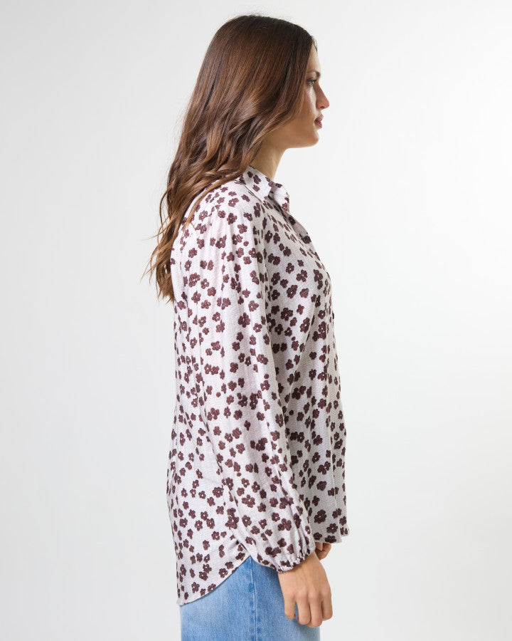 Stella + Gemma Charlotte Button Through Blouse in Burgundy Bloom | Women's Blouses | Gretel Lane