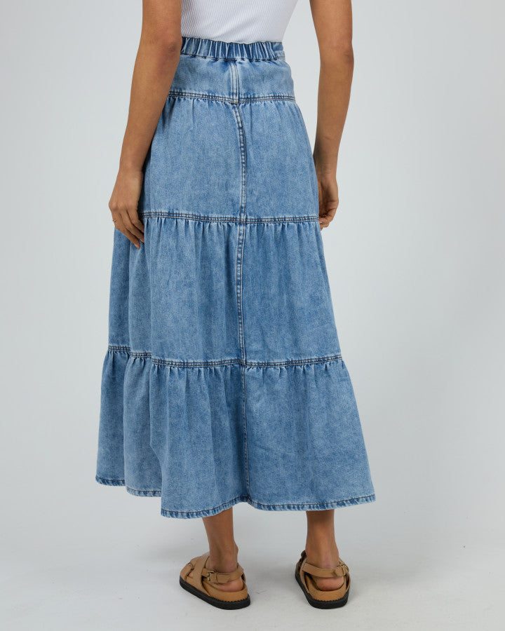 Coco Denim Maxi Skirt (Light Blue) | Womens Denim Skirts | Gretel Lane