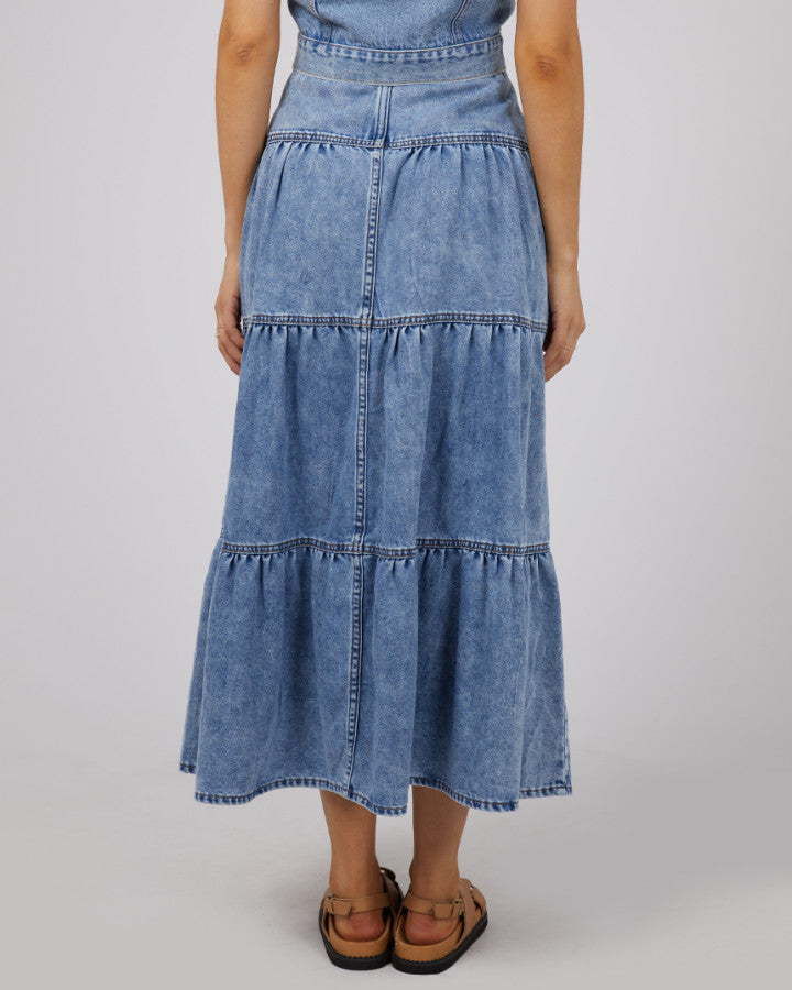 Coco Denim Maxi Skirt (Light Blue)