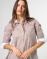 Stella + Gemma Connery Button Through Stripe Shirt in Boardroom Browns | Women's Shirts | Gretel Lane
