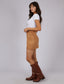 Dallas Suede Skirt (Tan)