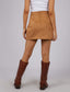 Dallas Suede Skirt (Tan)