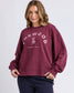 Foxwood Women's Maroon Cotton Effortless Crew Sweatshirt | Gretel Lane