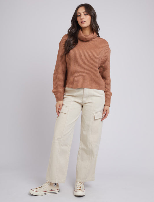 Elodie Roll Neck Knit (Tan)