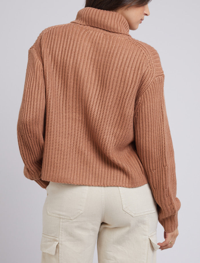 Elodie Roll Neck Knit (Tan)