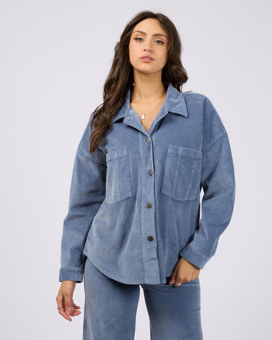 Emma Cord Shacket (Light Blue)