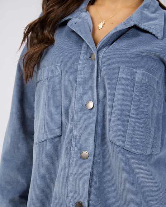 Emma Cord Shacket (Light Blue)