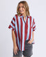 Esmarie Blue and Red Stripe Linen Shirt | Gretel Lane
