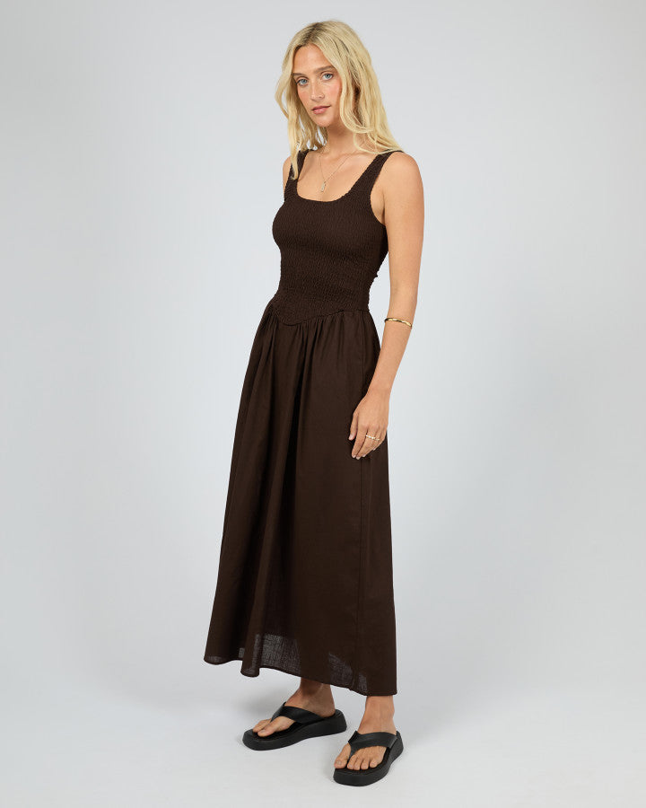 All About Eve Essential Ruched Maxi Dress Brown | Women's Clothing | Gretel Lane
