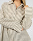 All About Eve Eva Seersucker Brown Stripe Shirt | Women's Clothing | Gretel Lane