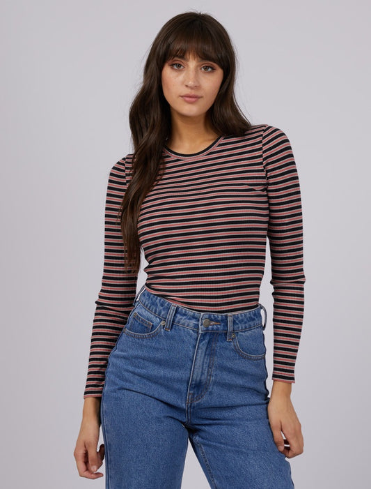 Eve Rib Stripe Long Sleeve (Black)