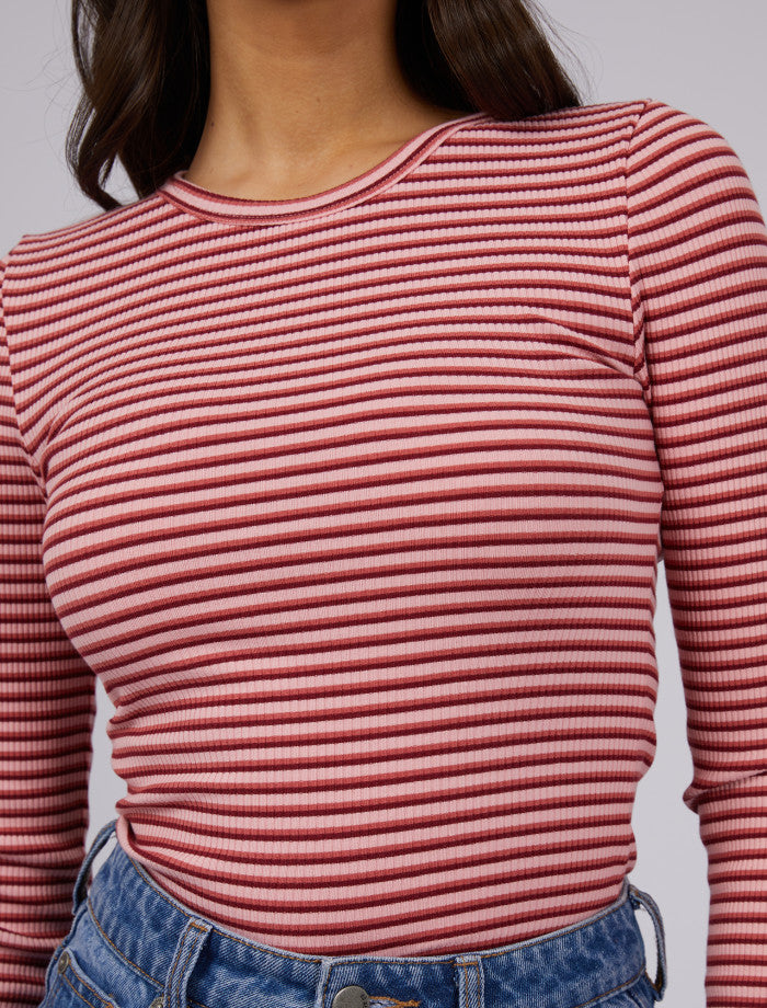 Eve Rib Stripe Long Sleeve (Pink)