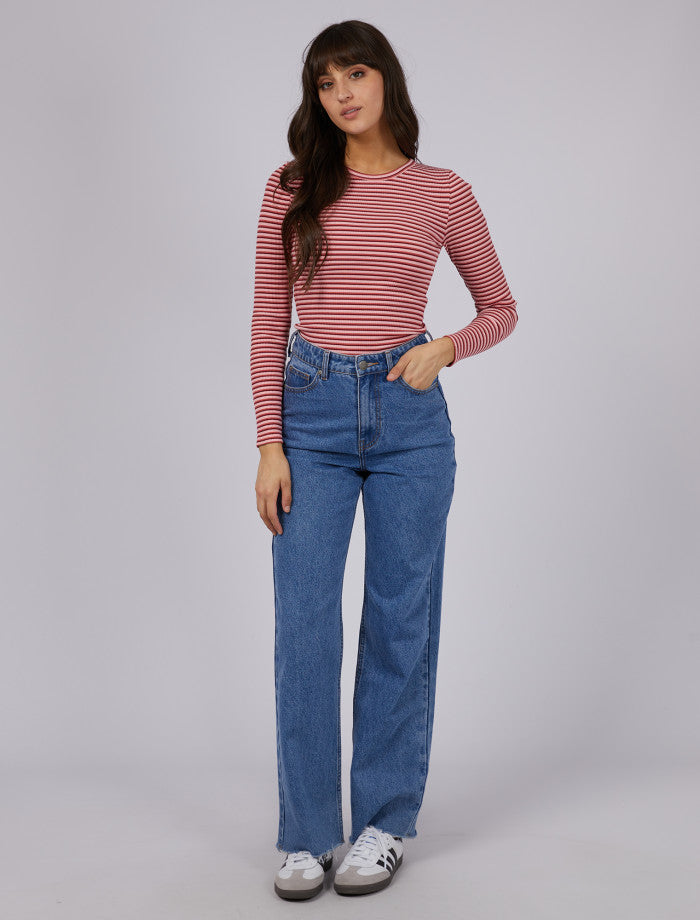 Eve Rib Stripe Long Sleeve (Pink)