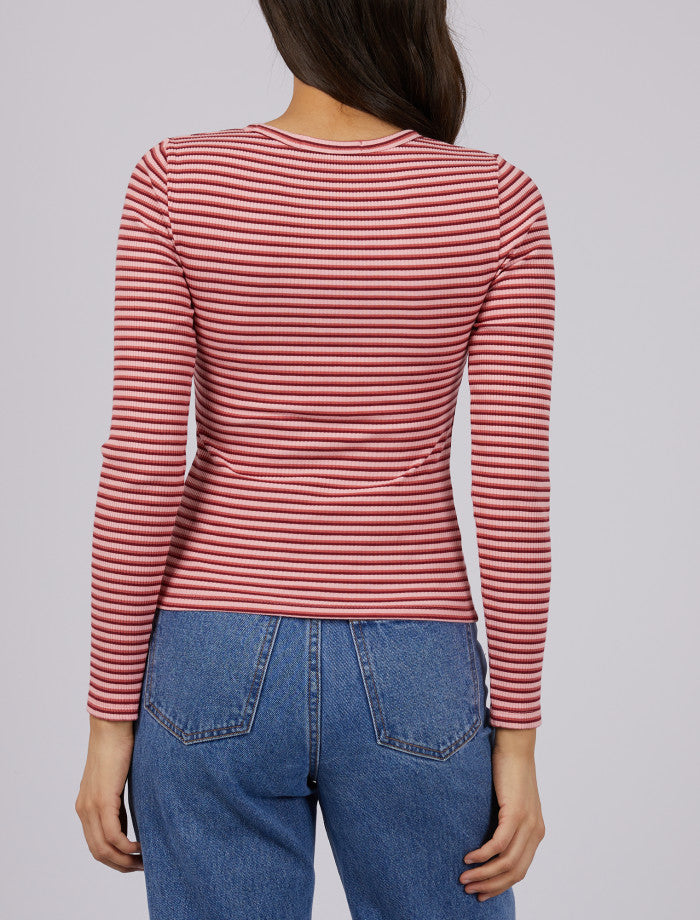 Eve Rib Stripe Long Sleeve (Pink)