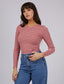 Eve Rib Stripe Long Sleeve (Pink)