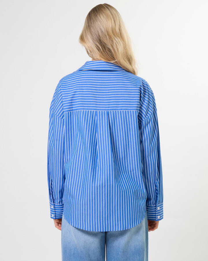 Stella + Gemma Everyday Cotton Button Through Shirt in Skyline Stripe | Women's Clothing | Gretel Lane