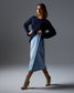 Flight denim wrap skirt