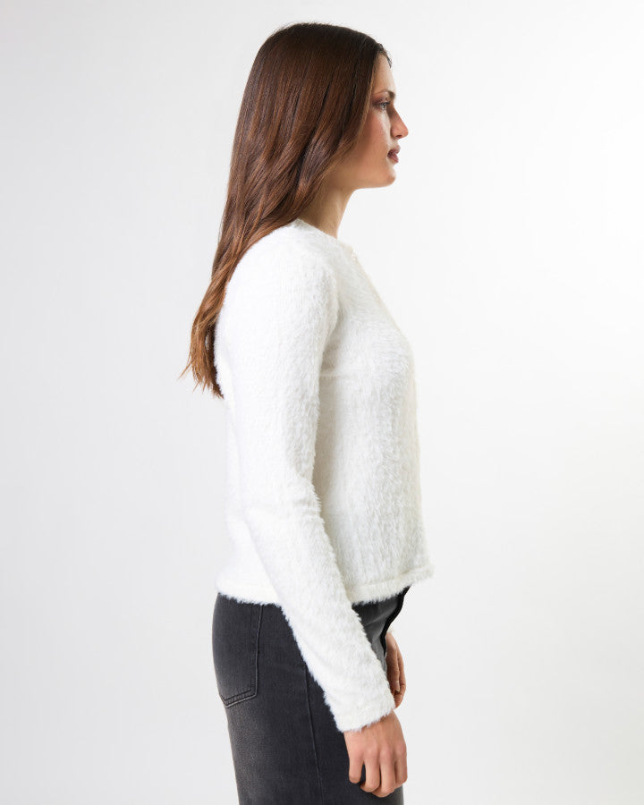 Stella + Gemma Flossie Fluffy Cardigan in Ice Cream | Women's Clothing | Gretel Lane