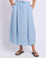 Foxwood Fresco Chambray Midi Skirt Light Blue | Women's Clothing | Gretel Lane
