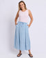 Foxwood Fresco Chambray Midi Skirt Light Blue | Women's Clothing | Gretel Lane