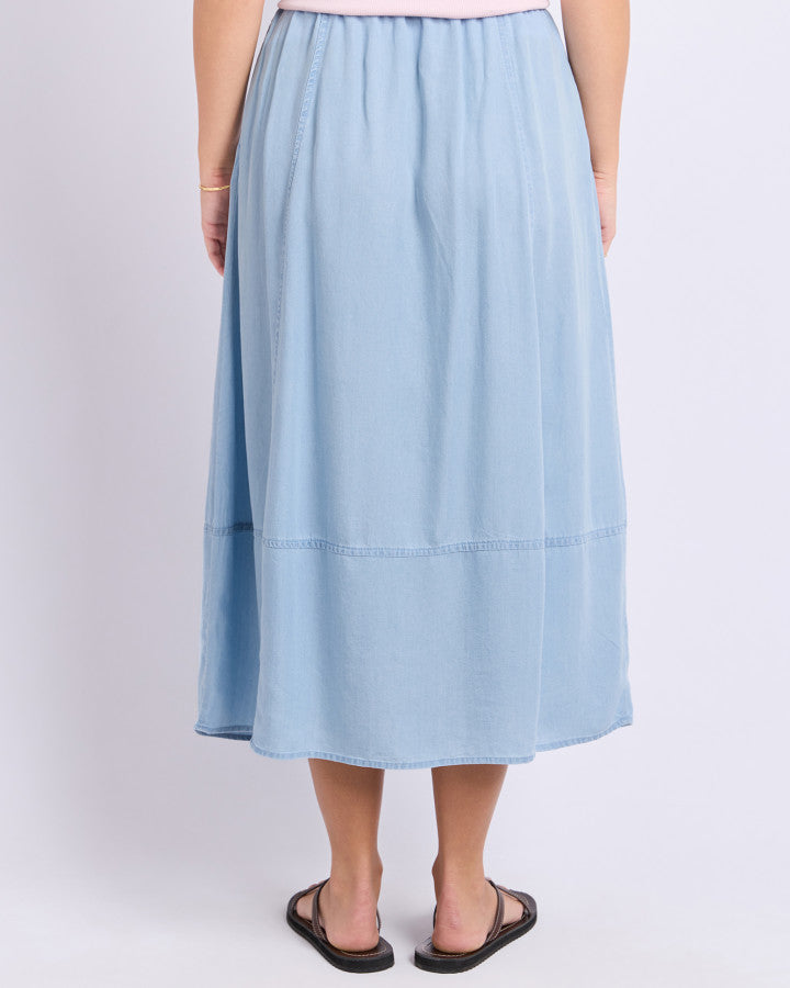 Foxwood Fresco Chambray Midi Skirt Light Blue | Women's Clothing | Gretel Lane