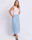 Foxwood Fresco Chambray Midi Skirt Light Blue | Women's Clothing | Gretel Lane
