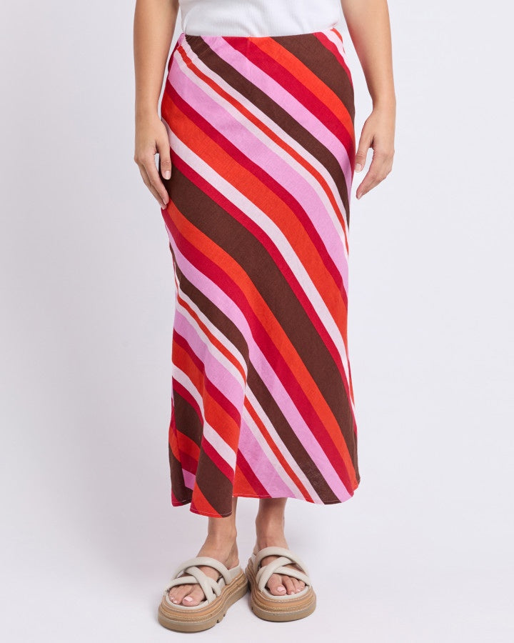 Guava Stripe Skirt