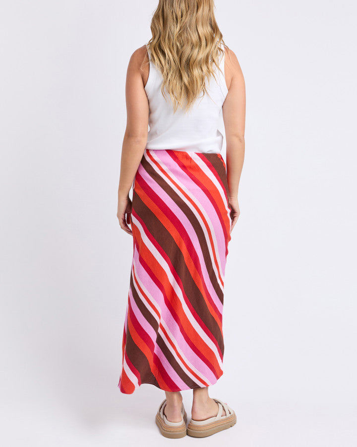 Guava Stripe Skirt