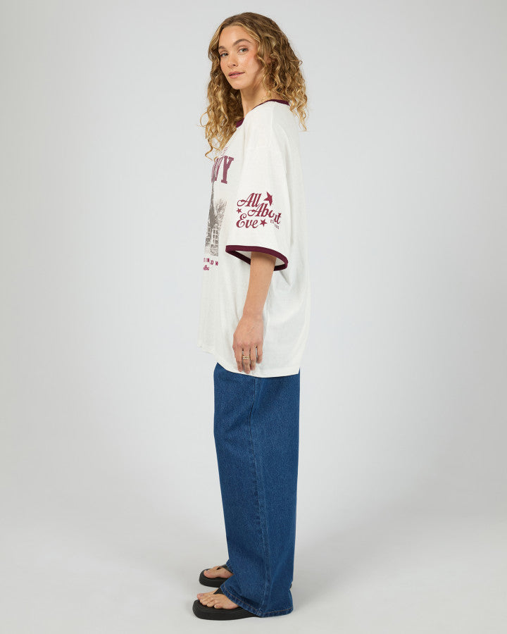 All About Eve Howdy Oversized Tee in Vintage White | Women's Tops | Gretel Lane