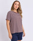 Foxwood Hutch Stripe Cotton Tee Chocolate/White | Women's Clothing | Gretel Lane