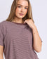 Foxwood Hutch Stripe Cotton Tee Chocolate/White | Women's Clothing | Gretel Lane