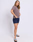Foxwood Hutch Stripe Cotton Tee Chocolate/White | Women's Clothing | Gretel Lane