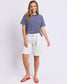 Foxwood Hutch Stripe Cotton Tee Navy and White | Women's T-shirt | Gretel Lane