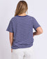 Foxwood Hutch Stripe Cotton Tee Navy and White | Women's T-shirt | Gretel Lane