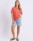 Foxwood Hutch Stripe Cotton Tee Grenadine/White Stripe | Women's Clothing | Gretel Lane