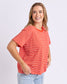Foxwood Hutch Stripe Cotton Tee Grenadine/White Stripe | Women's Clothing | Gretel Lane