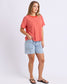 Foxwood Hutch Stripe Cotton Tee Grenadine/White Stripe | Women's Clothing | Gretel Lane
