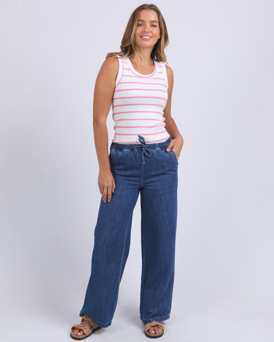 Iris Stripe Tank (White/Rose Stripe)