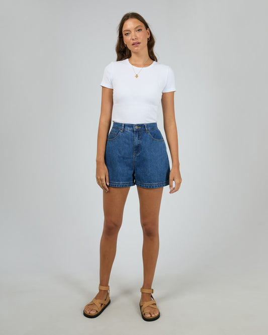All About Eve Josie High Rise Denim Short Heritage Blue | Women's Shorts | Gretel Lane
