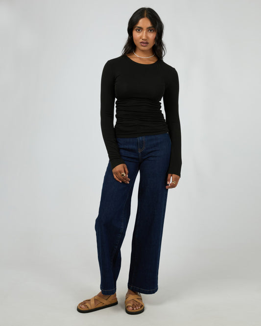 Kylie Long Sleeve Top (Black)