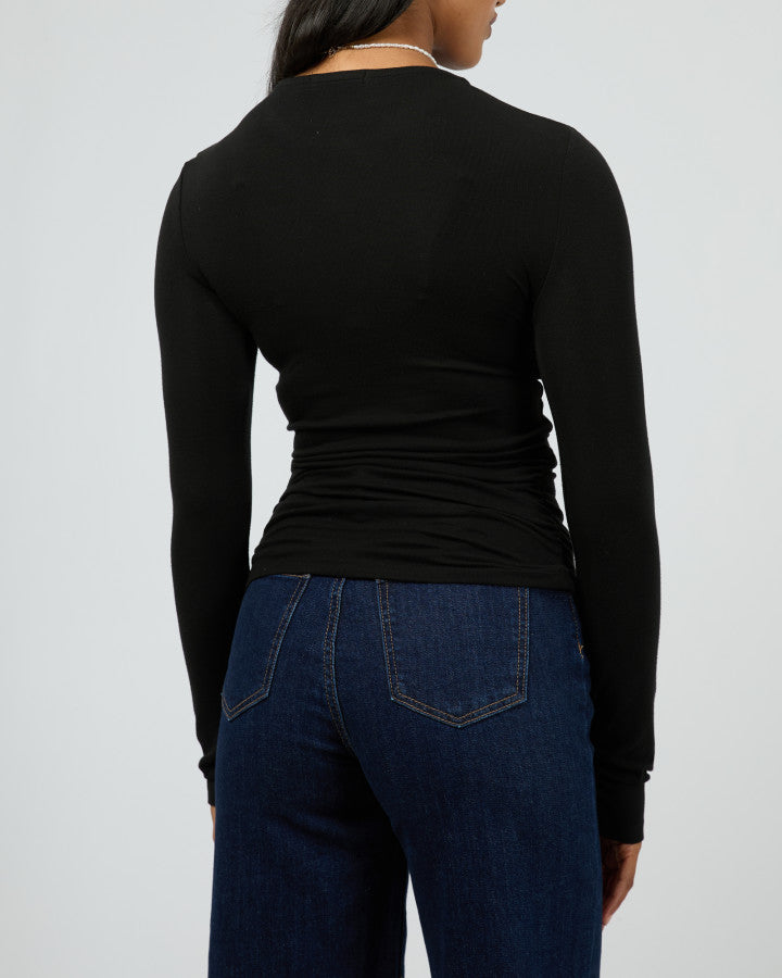 Kylie Long Sleeve Top (Black)
