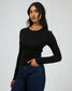 Kylie Long Sleeve Top (Black)
