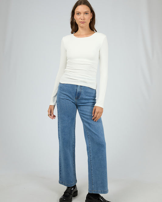 Kylie Long Sleeve Top (Vintage White)