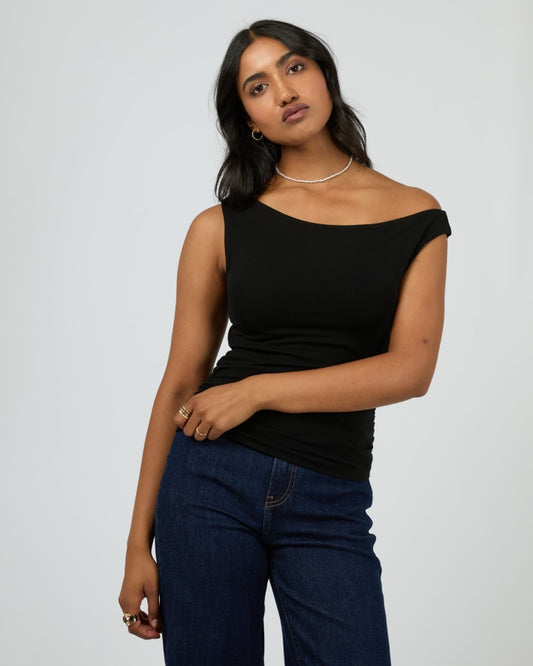 Kylie Off Shoulder Top (Black)