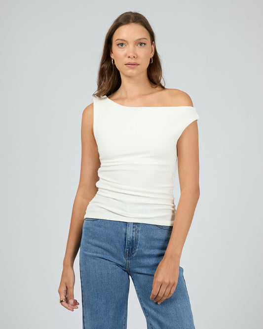 Kylie Off Shoulder Top (Vintage White)
